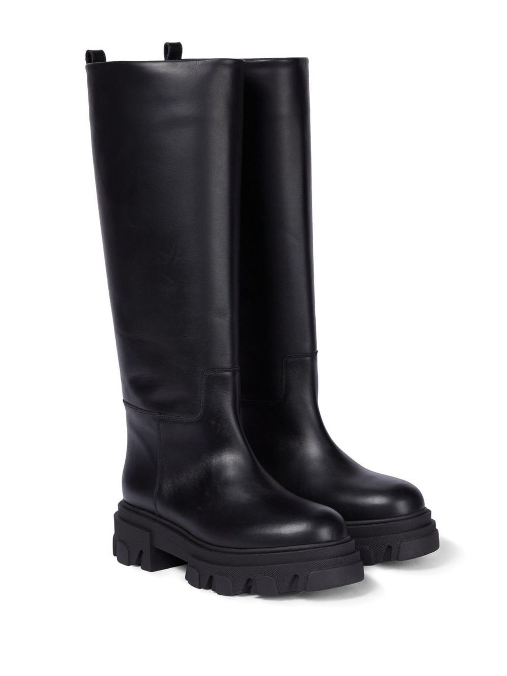 GIA x Pernille Teisbaek Black Leather Biker Knee High Boots EU 38 NWOT